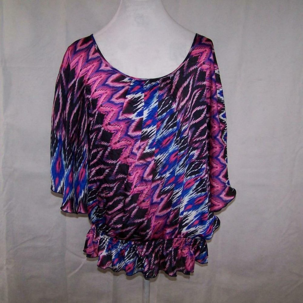 Tattoo Me Shirt Top Plus 2X Batwing Flutter Sleeve